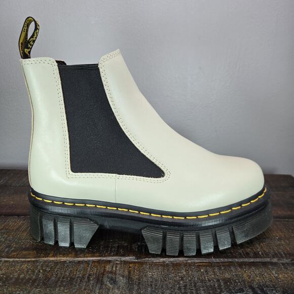NEW Dr Martens Audrick Chelsea Boot Womens Size 10 Leather Platform Boot Taupe - Picture 5 of 11